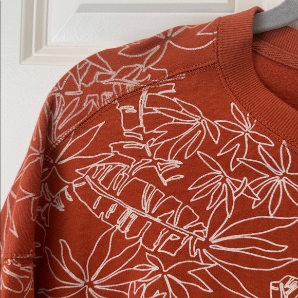 Eddie Bauer Fall Foliage Sweatshirt - XL - Orange White Leaves - Picture 2 of 6